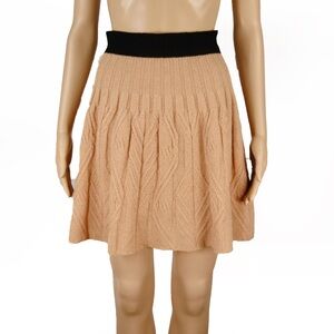 Marc by Marc Jacobs Wool Blend Cable Knit Tan Skater Skirt
